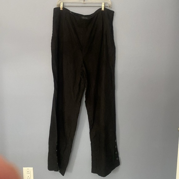Talbots Black Linen Wide Leg Pants high waist palazzo 16 - Picture 12 of 12